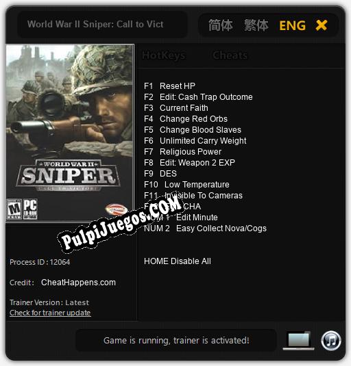 World War II Sniper: Call to Victory: Cheats, Trainer +14 [CheatHappens.com]