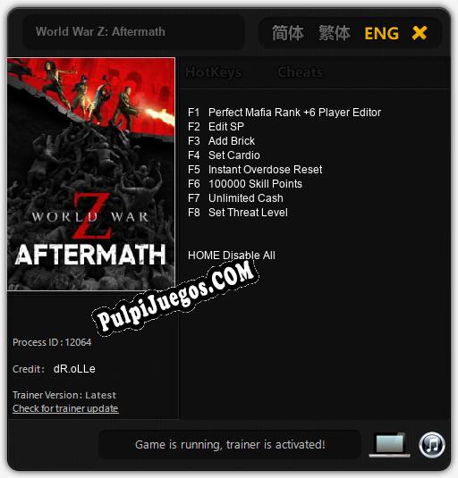 World War Z: Aftermath: Trainer +8 [v1.1]