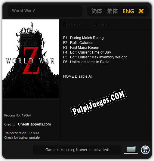 Entrenador liberado a World War Z [v1.0.4]