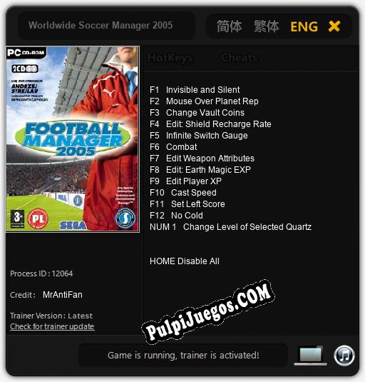 Worldwide Soccer Manager 2005: Treinador (V1.0.32)