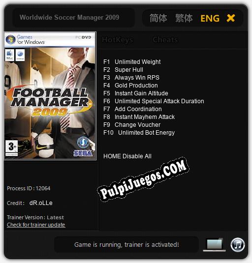 Entrenador liberado a Worldwide Soccer Manager 2009 [v1.0.5]