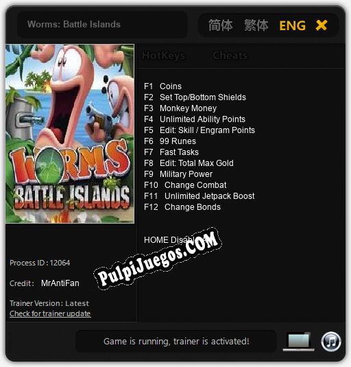 Worms: Battle Islands: Cheats, Trainer +12 [MrAntiFan]