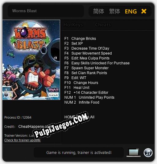 Worms Blast: Cheats, Trainer +14 [CheatHappens.com]