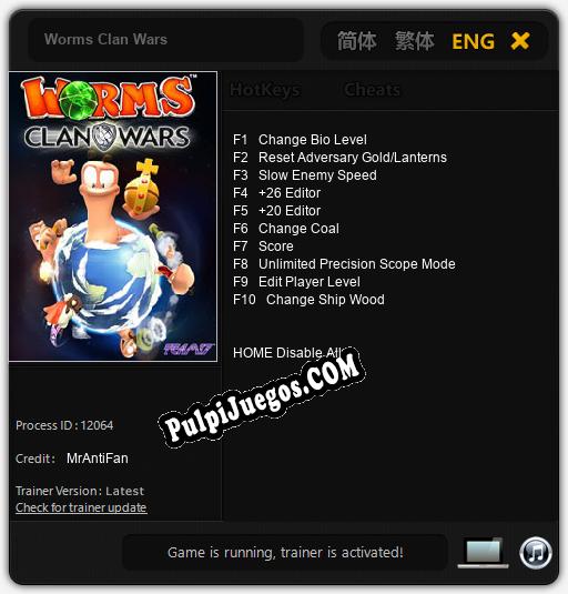 Worms Clan Wars: Trainer +10 [v1.7]