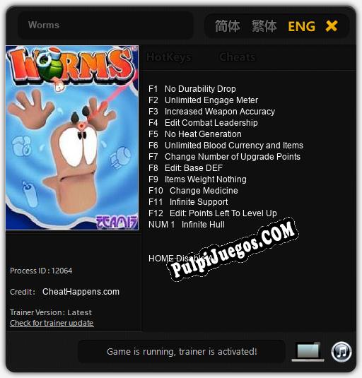 Entrenador liberado a Worms [v1.0.6]