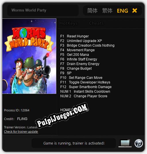 Entrenador liberado a Worms World Party [v1.0.9]