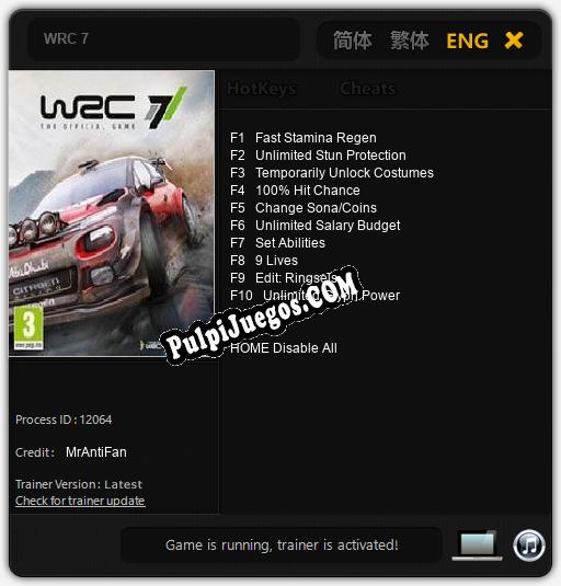 Entrenador liberado a WRC 7 [v1.0.3]