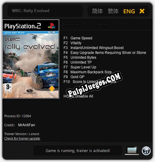 WRC: Rally Evolved: Trainer +10 [v1.6]