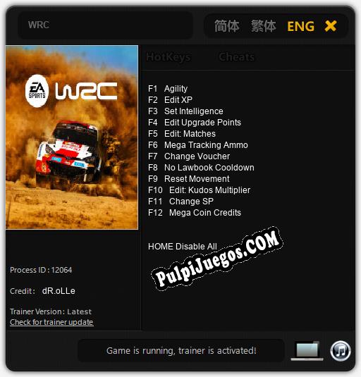 WRC: Cheats, Trainer +12 [dR.oLLe]