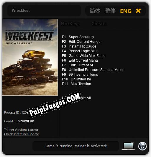 Entrenador liberado a Wreckfest [v1.0.6]