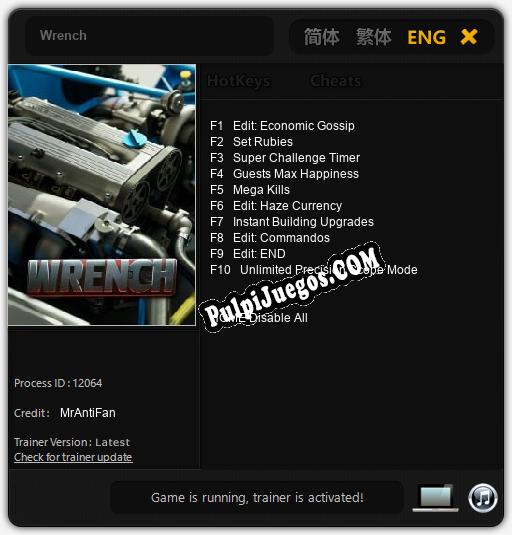 Wrench: Cheats, Trainer +10 [MrAntiFan]