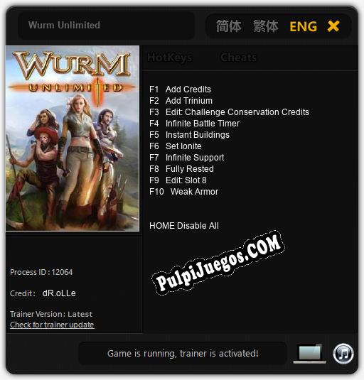 Wurm Unlimited: Trainer +10 [v1.6]