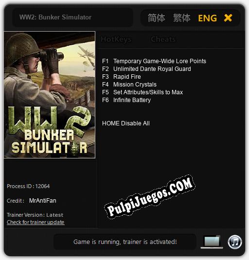 WW2: Bunker Simulator: Cheats, Trainer +6 [MrAntiFan]