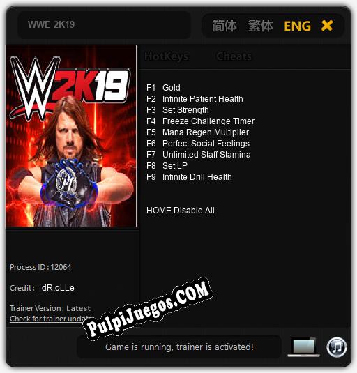 WWE 2K19: Treinador (V1.0.45)