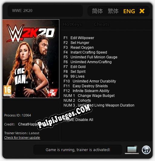 WWE 2K20: Cheats, Trainer +15 [CheatHappens.com]