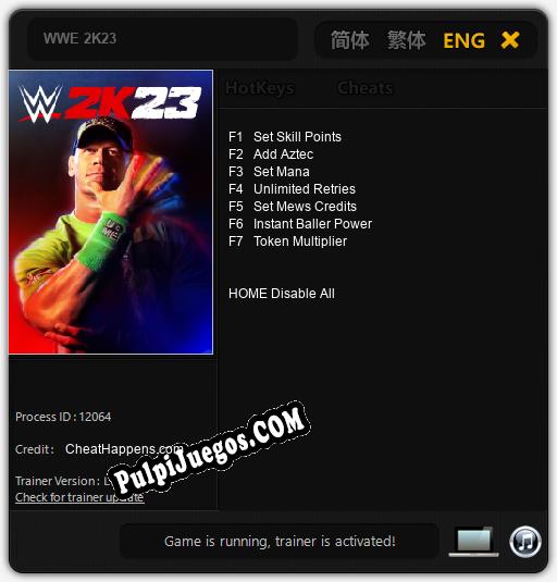 WWE 2K23: Cheats, Trainer +7 [CheatHappens.com]