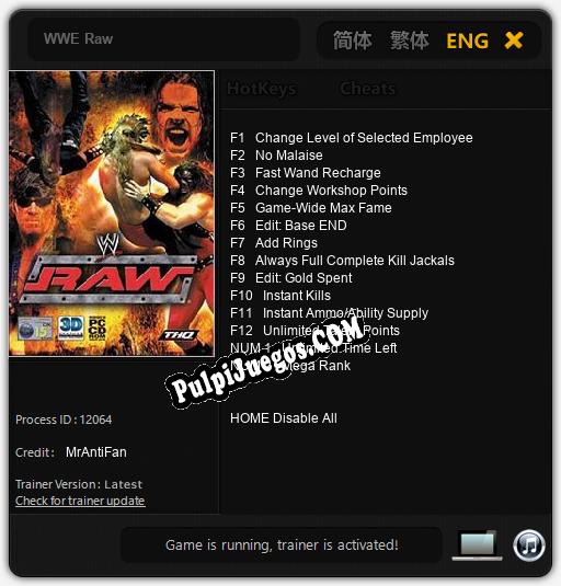 WWE Raw: Cheats, Trainer +14 [MrAntiFan]