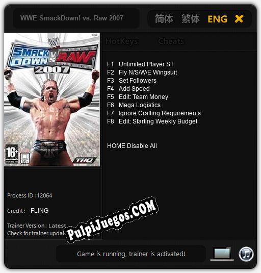 WWE SmackDown! vs. Raw 2007: Trainer +8 [v1.5]