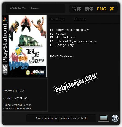 WWF in Your House: Cheats, Trainer +5 [MrAntiFan]