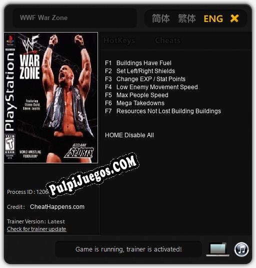 WWF War Zone: Cheats, Trainer +7 [CheatHappens.com]