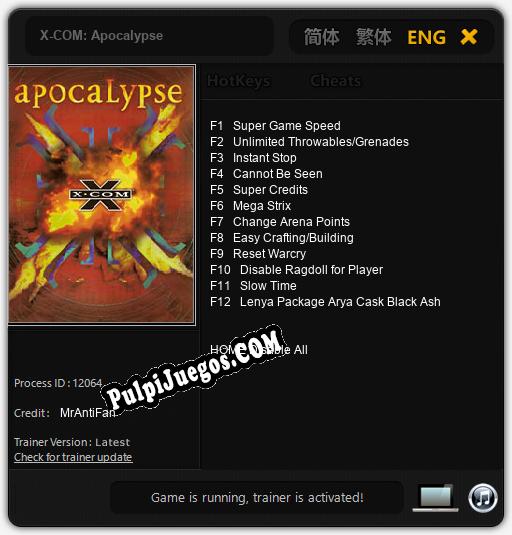 X-COM: Apocalypse: Cheats, Trainer +12 [MrAntiFan]