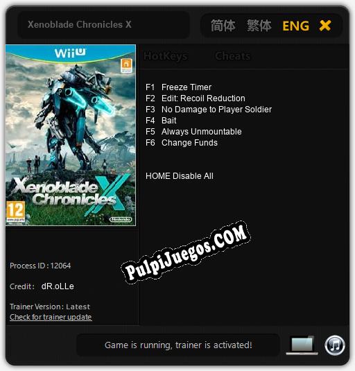 Xenoblade Chronicles X: Cheats, Trainer +6 [dR.oLLe]