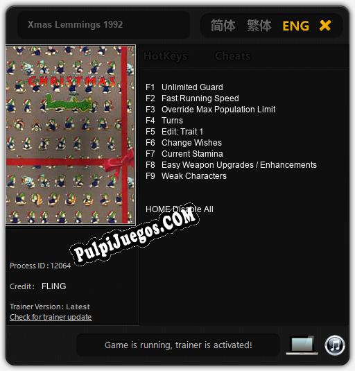Xmas Lemmings 1992: Trainer +9 [v1.6]