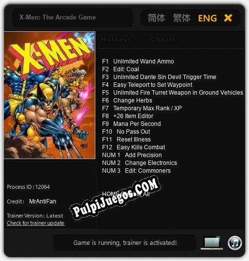 X-Men: The Arcade Game: Cheats, Trainer +15 [MrAntiFan]