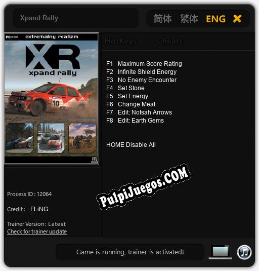 Xpand Rally: Trainer +8 [v1.1]