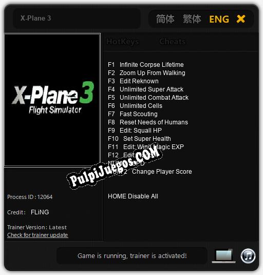X-Plane 3: Treinador (V1.0.28)