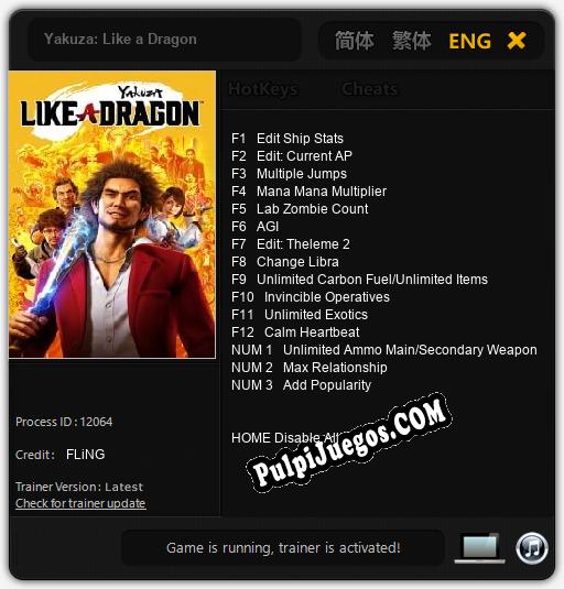 Yakuza: Like a Dragon: Trainer +15 [v1.7]