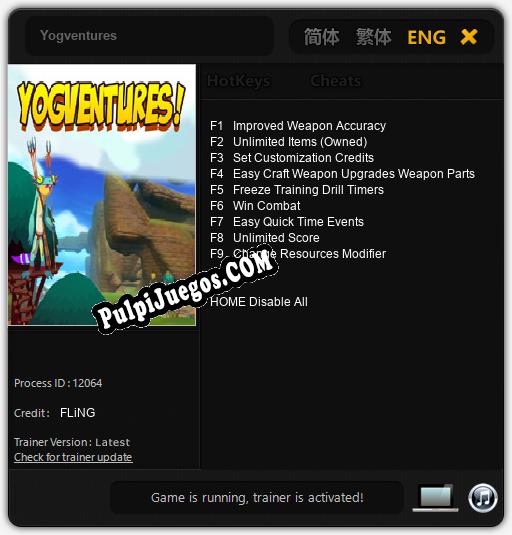 Yogventures: Cheats, Trainer +9 [FLiNG]