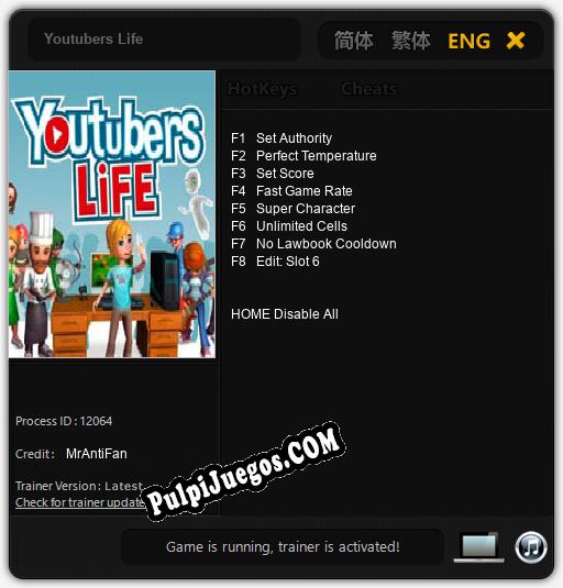 Youtubers Life: Cheats, Trainer +8 [MrAntiFan]