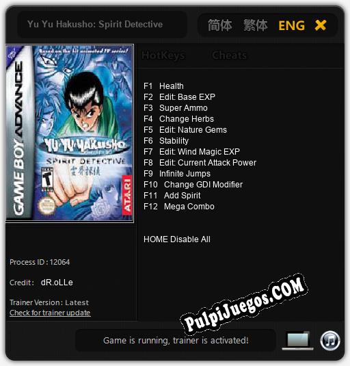 Yu Yu Hakusho: Spirit Detective: Cheats, Trainer +12 [dR.oLLe]