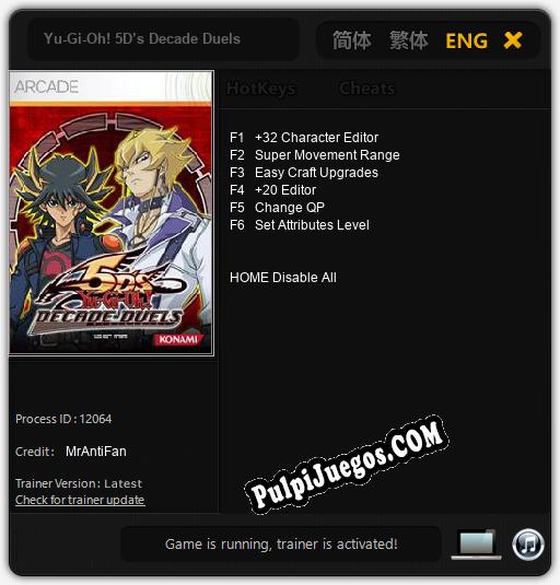 Yu-Gi-Oh! 5D’s Decade Duels: Treinador (V1.0.21)