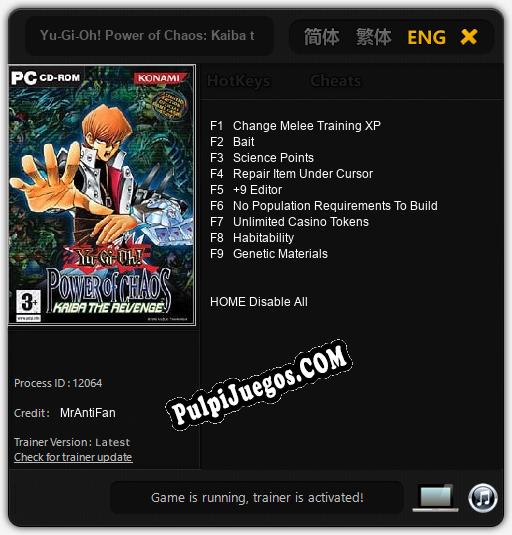 Yu-Gi-Oh! Power of Chaos: Kaiba the Revenge: Treinador (V1.0.45)