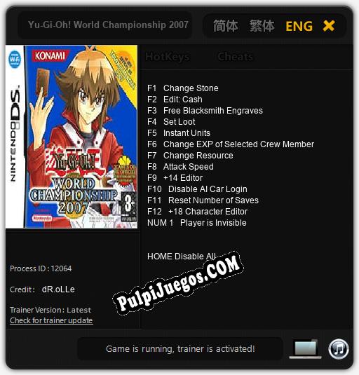 Yu-Gi-Oh! World Championship 2007: Treinador (V1.0.78)