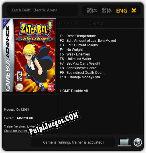 Entrenador liberado a Zatch Bell!: Electric Arena [v1.0.7]