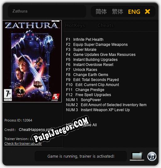 Entrenador liberado a Zathura [v1.0.9]