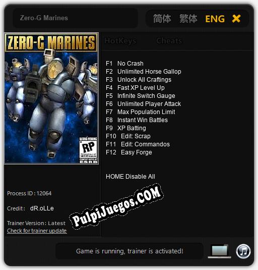 Zero-G Marines: Trainer +12 [v1.7]