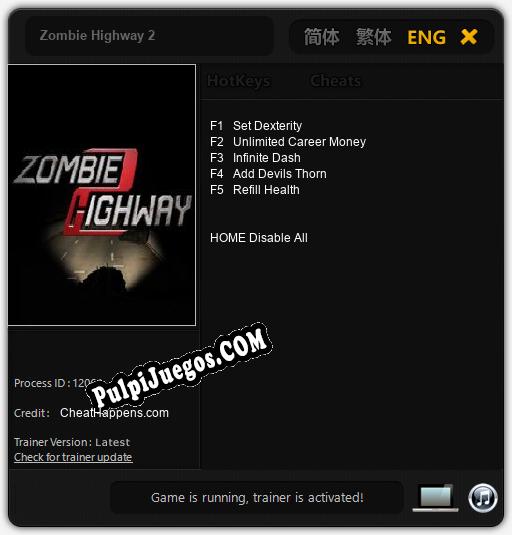 Entrenador liberado a Zombie Highway 2 [v1.0.8]