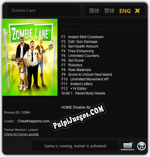 Zombie Lane: Trainer +13 [v1.2]