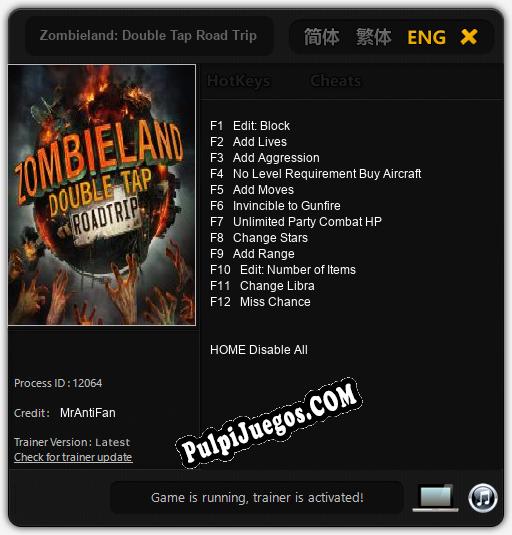 Zombieland: Double Tap Road Trip: Cheats, Trainer +12 [MrAntiFan]