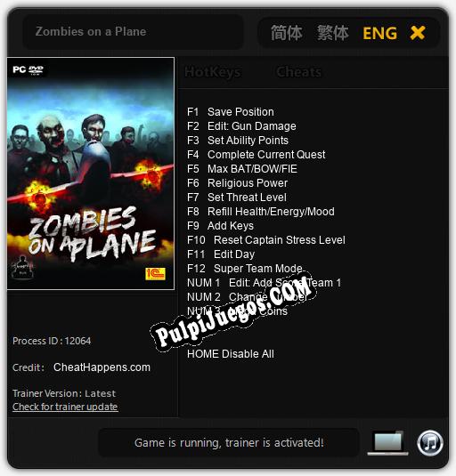 Zombies on a Plane: Trainer +15 [v1.1]