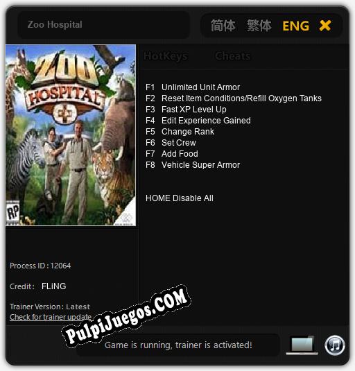 Entrenador liberado a Zoo Hospital [v1.0.2]