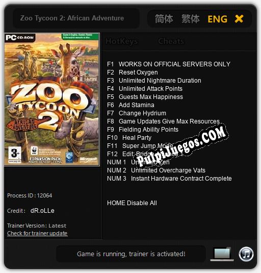 Zoo Tycoon 2: African Adventure: Trainer +15 [v1.1]