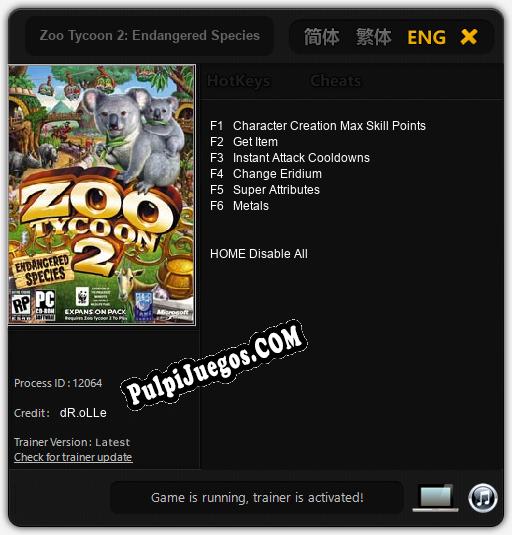 Zoo Tycoon 2: Endangered Species: Trainer +6 [v1.8]