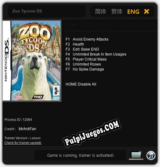 Entrenador liberado a Zoo Tycoon DS [v1.0.6]