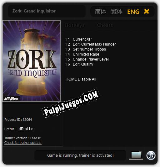 Zork: Grand Inquisitor: Treinador (V1.0.48)