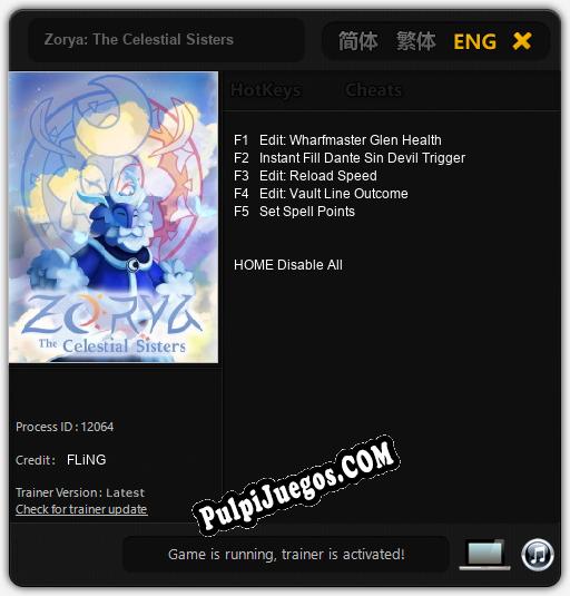 Zorya: The Celestial Sisters: Treinador (V1.0.69)